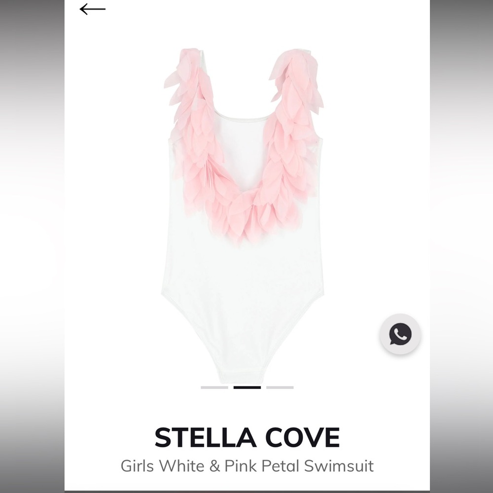 Stella Cove Girls White and Pink Petal Swimsuit Size 6